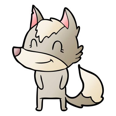 vektör çizim dostu karikatür kurt