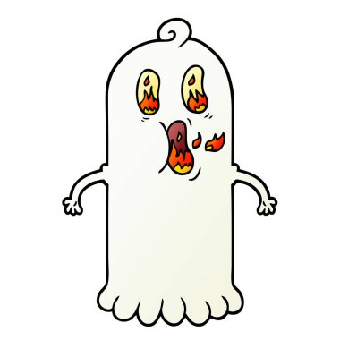 çizgi film hayalet yanan gözleri ile