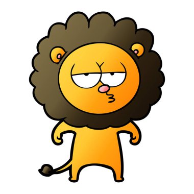 vektör çizim karikatür sıkılmış aslan