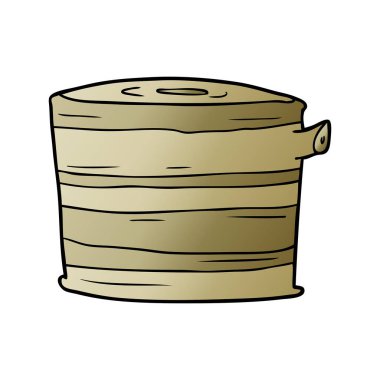 Vektör çizim karikatür ağaç kütüğü