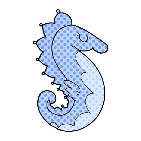 Vector Illustration Cartoon Sea Horse — Stock Vector