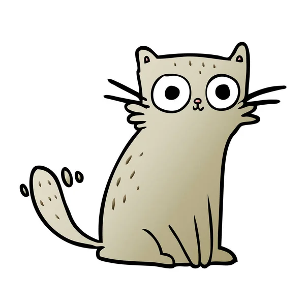 Vector Ilustración Dibujos Animados Mirando Fijamente Gato — Vector de stock