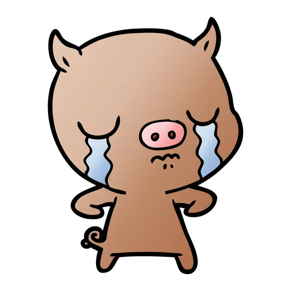 Ilustração Vetorial Urso Chorando Desenhos Animados — Vetor de Stock