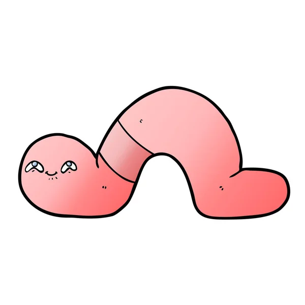 Vector Illustration Cartoon Worm — Stock Vector