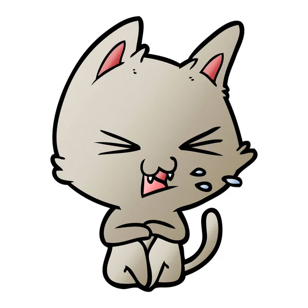 卡通猫嘶声的矢量例证 — 图库矢量图片