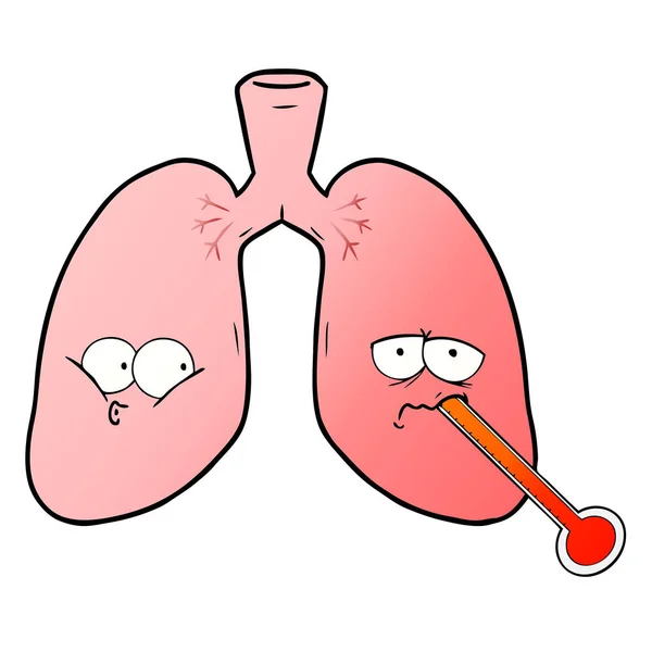 Vector Ilustración Los Pulmones Dibujos Animados — Vector de stock