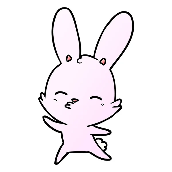 Curieux Agitant Lapin Dessin Animé — Image vectorielle