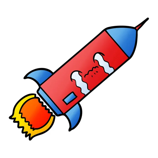 Vector Illustration Cartoon Crying Rocket — Stock Vector