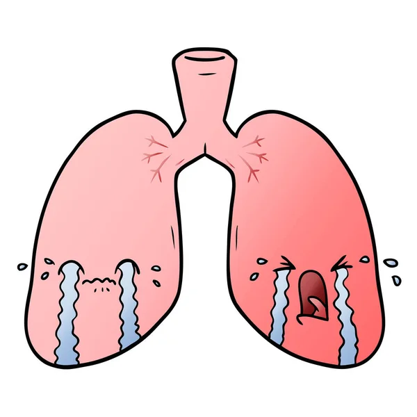 Vector Ilustración Los Pulmones Dibujos Animados — Archivo Imágenes Vectoriales