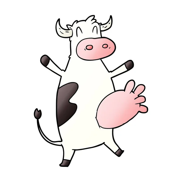 Kreslený Kráva Lítací Vemene — Stockový vektor