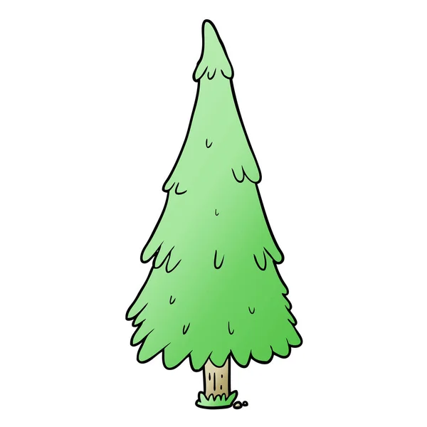 Ilustração Vetorial Árvore Natal Dos Desenhos Animados — Vetor de Stock
