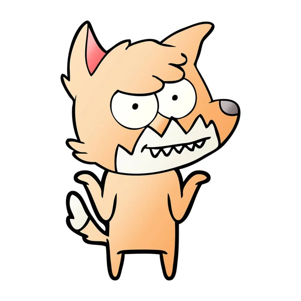 卡通笑狐的矢量插图 — 图库矢量图片