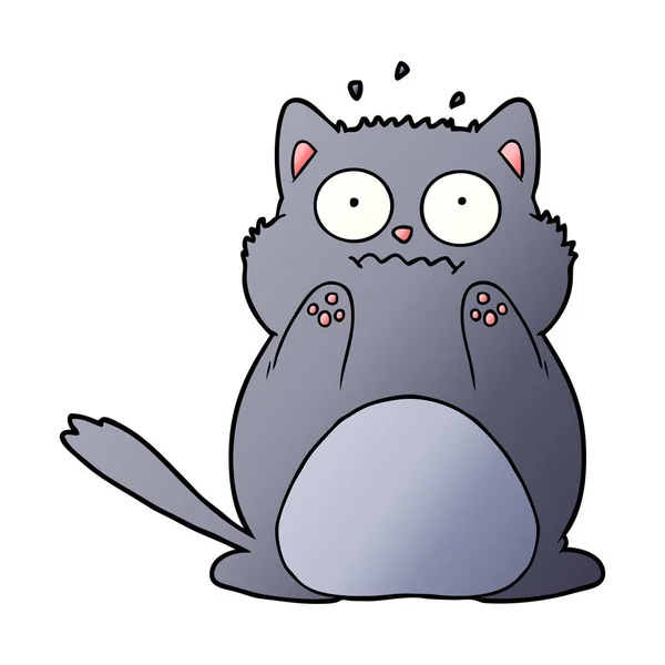 Gambar Vektor Dari Kartun Khawatir Kucing - Stok Vektor