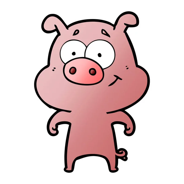 Illustration Vectorielle Cochon Heureux Dessin Animé — Image vectorielle