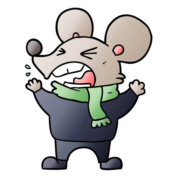 Ilustração Vetorial Desenho Animado Com Raiva Mouse — Vetor de Stock