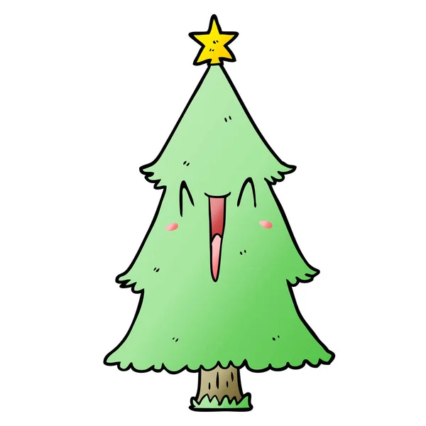 Vector Illustration Cartoon Christmas Tree — Stock Vector
