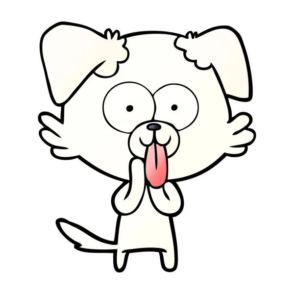 Perro Dibujos Animados Con Lengua Sobresaliendo — Vector de stock