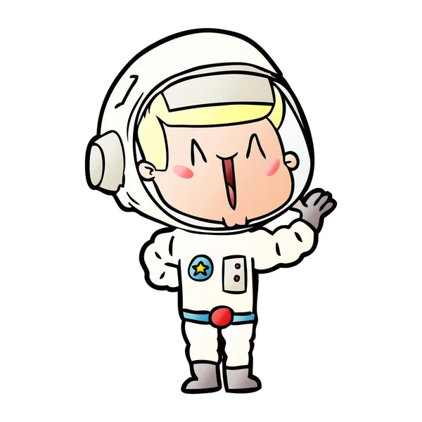 Illustration Vectorielle Astronaute Dessin Animé Chantant — Image vectorielle