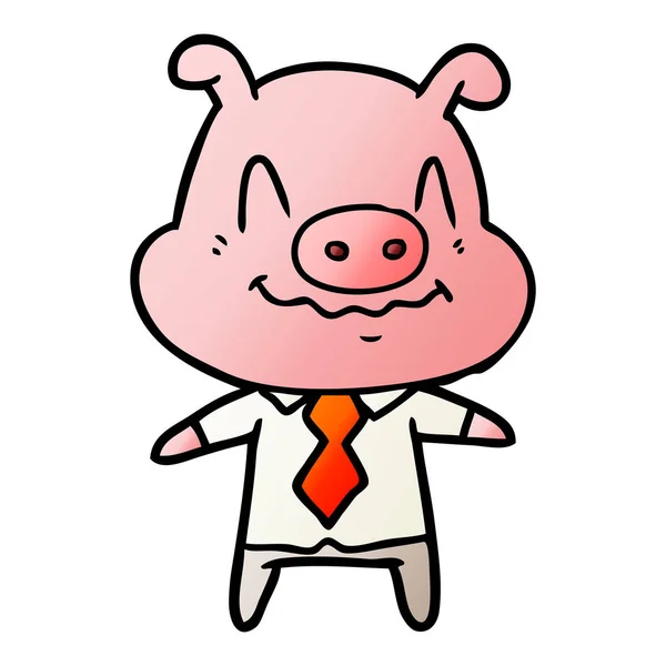 神経漫画豚上司 — ストックベクタ