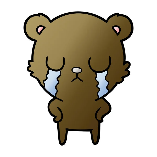 Vektor Illustration Eines Weinenden Cartoon Bären — Stockvektor