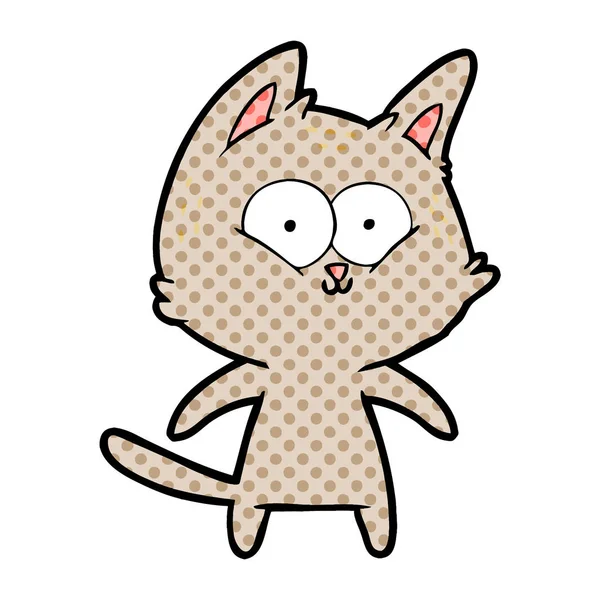 Ilustración Vectorial Feliz Gato Dibujos Animados — Archivo Imágenes Vectoriales