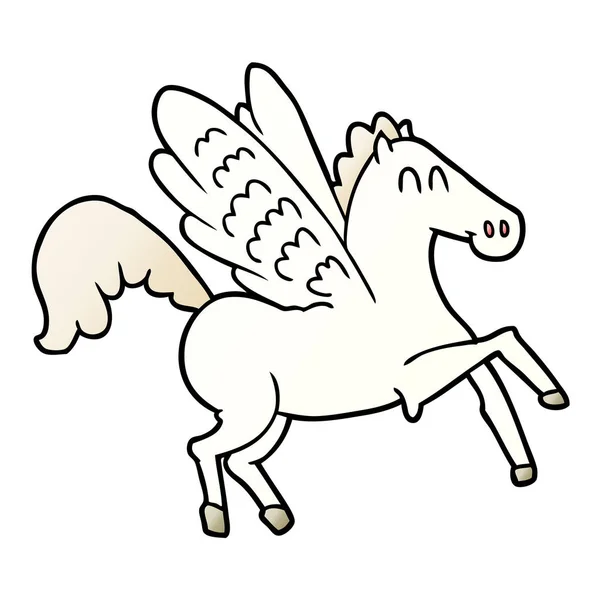 Vectorillustratie Van Cartoon Gevleugelde Paard — Stockvector