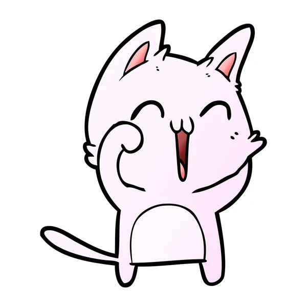 幸せな漫画猫の鳴き声 — ストックベクタ