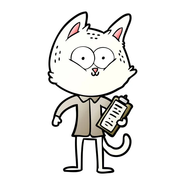 动画片猫与剪贴板 — 图库矢量图片