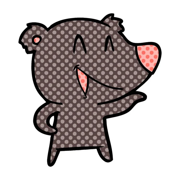 Vectorillustratie Van Het Lachen Bear Cartoon — Stockvector