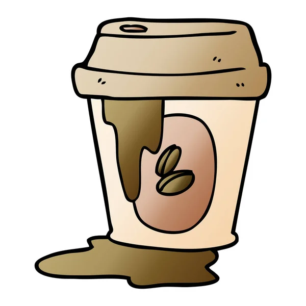Brudny Kawa Puchar Cartoon — Wektor stockowy