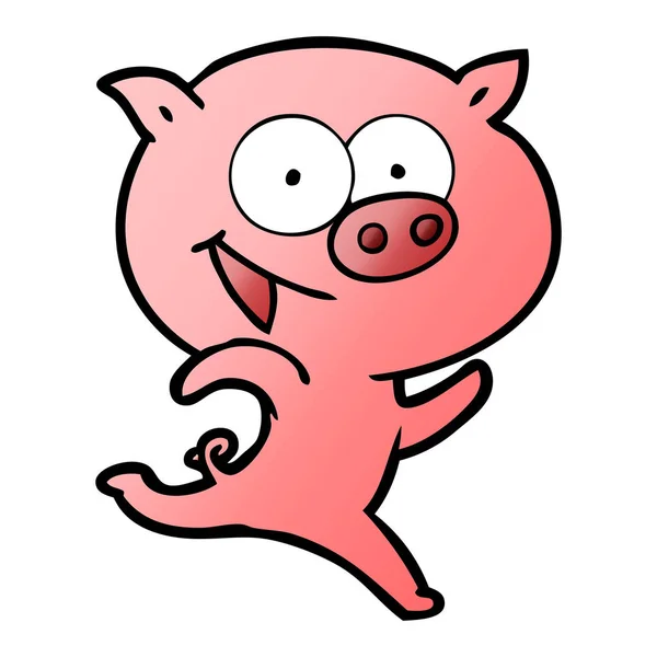 Fröhlich Rennendes Schwein — Stockvektor