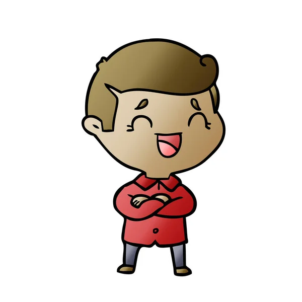 Vector Ilustración Dibujos Animados Riendo Hombre — Vector de stock