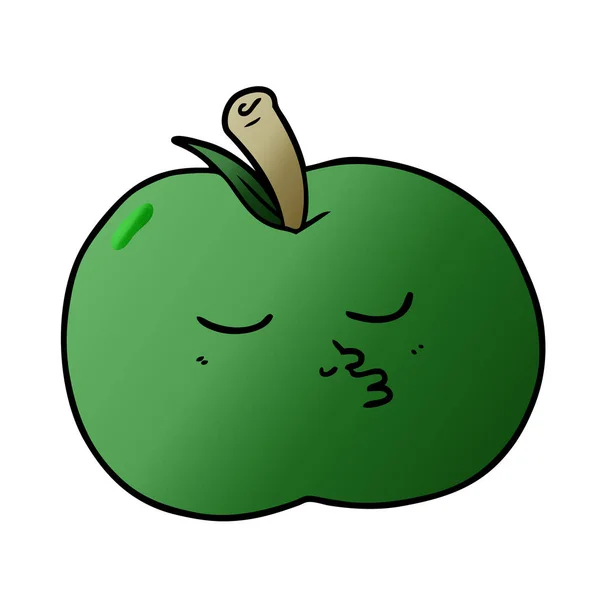 Vektor Illustration Tecknad Äpple — Stock vektor