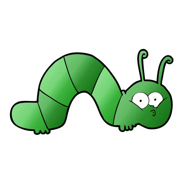 Vektorillustration Tecknad Caterpillar — Stock vektor