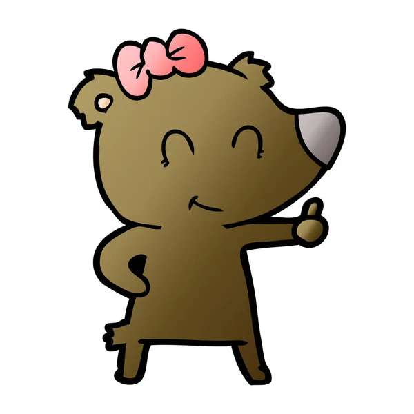Vector Illustration Female Bear Cartoon — Stock Vector