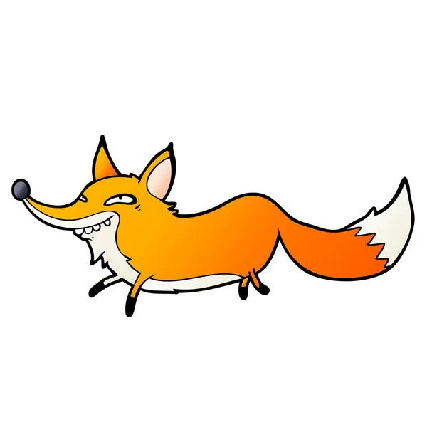 Schattige Cartoon Sluwe Fox — Stockvector