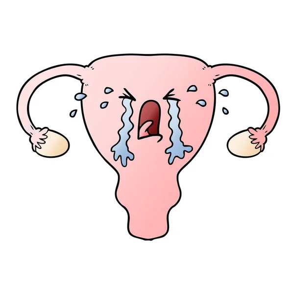 Vector Illustration Cartoon Uterus — Stock Vector