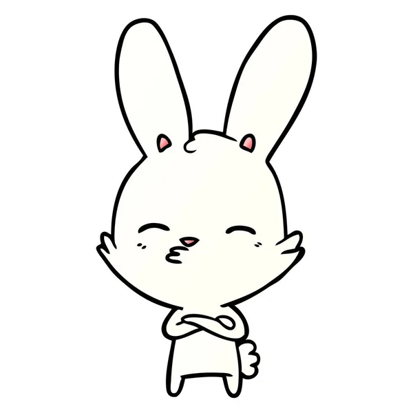 Векторная Иллюстрация Любопытной Карикатуры Кролика — стоковый вектор