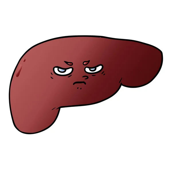 Vector Illustration Cartoon Liver — Stock Vector