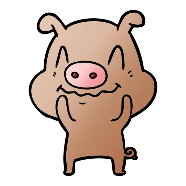 Ilustração Vetorial Porco Desenho Animado Nervoso —  Vetores de Stock