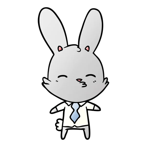 Illustration Vectorielle Dessin Animé Lapin Curieux — Image vectorielle