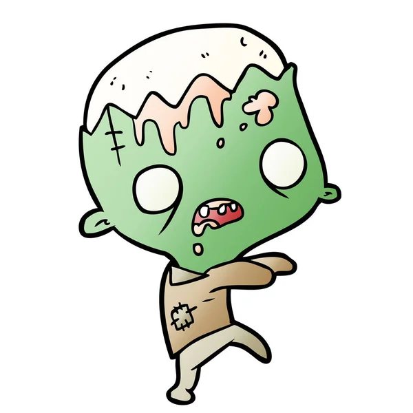 Vector Illustration Cute Cartoon Zombie — Stock Vector