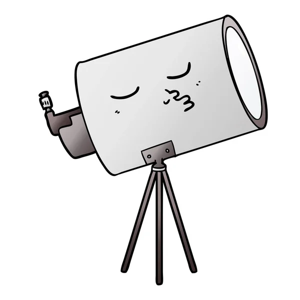 Telescópio Cartoon Com Rosto — Vetor de Stock