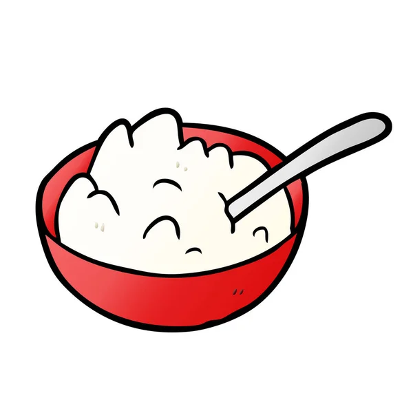 Cartoon Bowl Porridge — Stock Vector