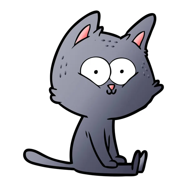 Vector Ilustración Dibujos Animados Gato Sentado — Archivo Imágenes Vectoriales