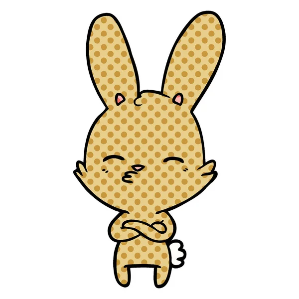 Vectorillustratie Van Nieuwsgierig Bunny Cartoon — Stockvector