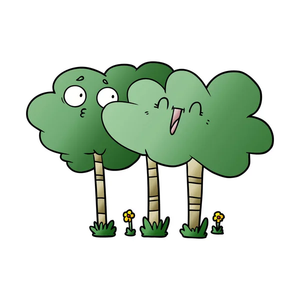 Kreskówka Drzew Twarzy — Wektor stockowy