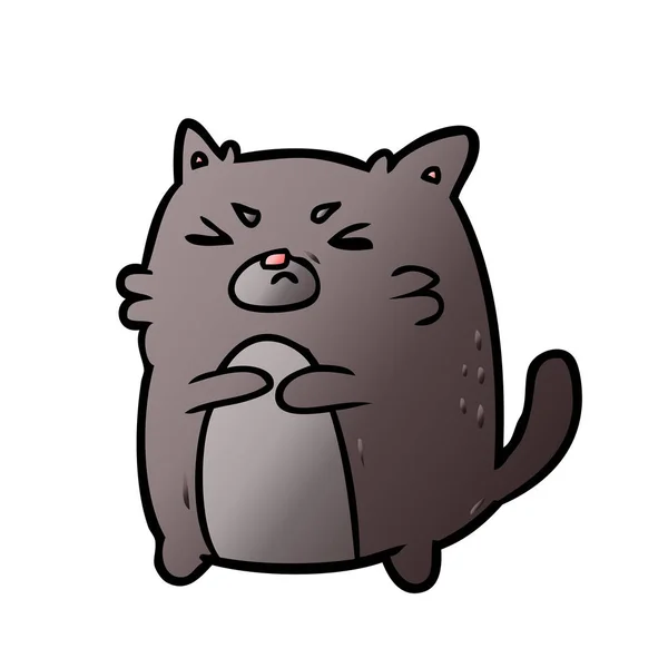 漫画怒っている猫のベクトル イラスト — ストックベクタ
