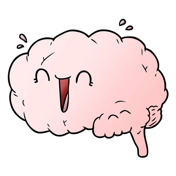 Vektorillustration Des Cartoon Gehirns Lachen — Stockvektor