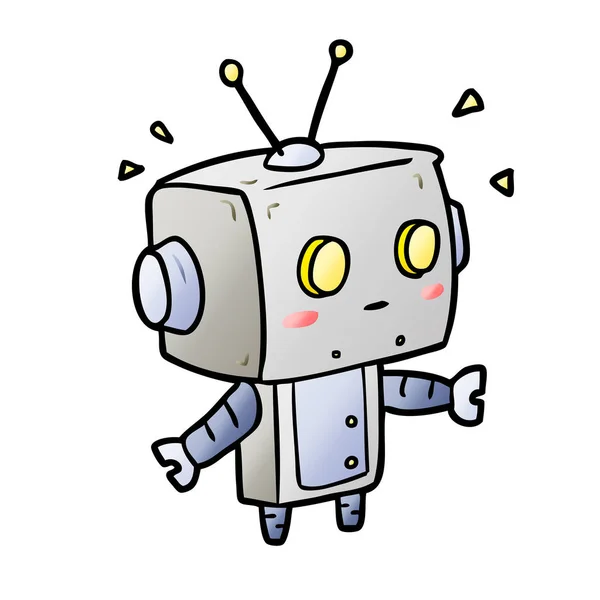 Lindo Robot Sorprendido Dibujos Animados — Archivo Imágenes Vectoriales